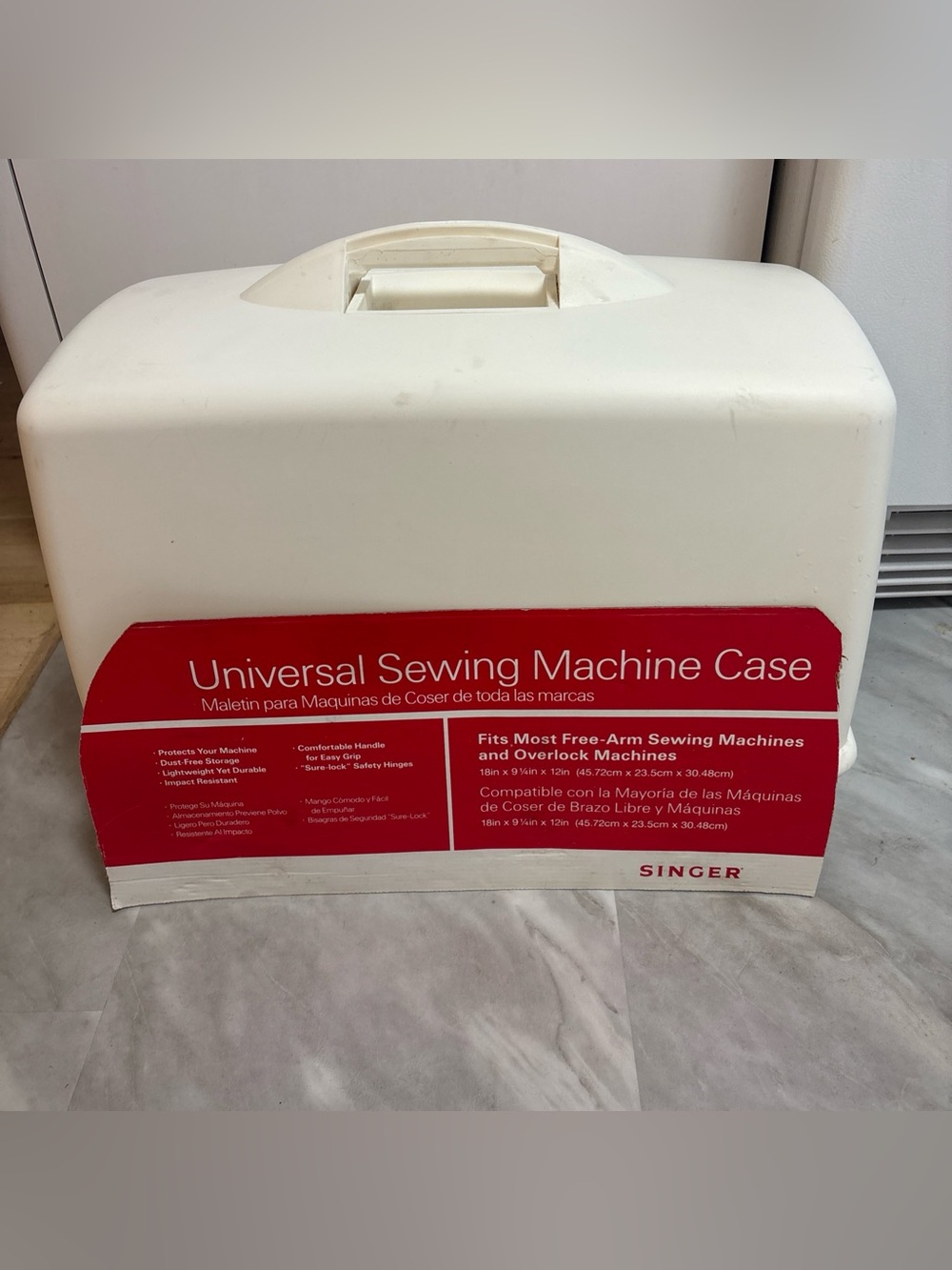 Singer Generic Universal Sewing Machine Hard Storage Carrying Case White